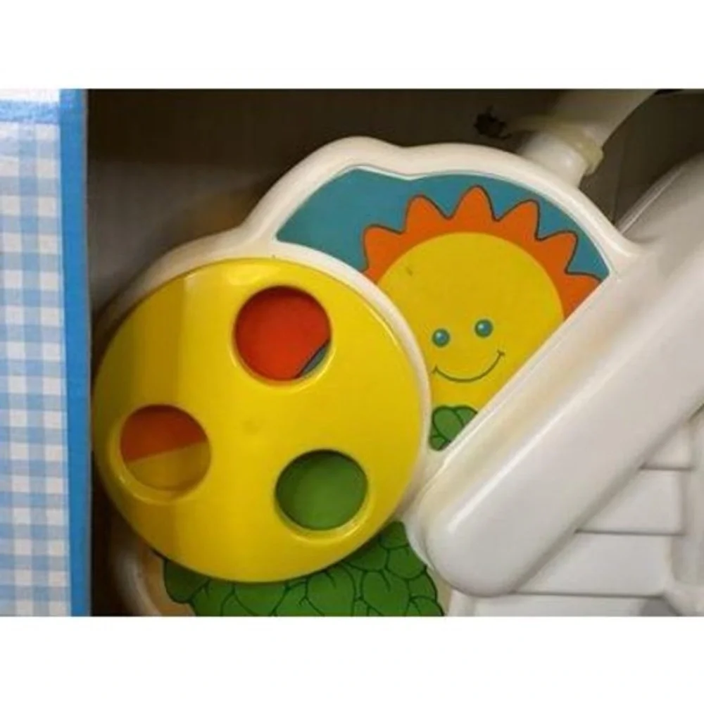 Vintage Playskool Baby Spin Around Busy Box  Activity Play Toy Connects To Crib